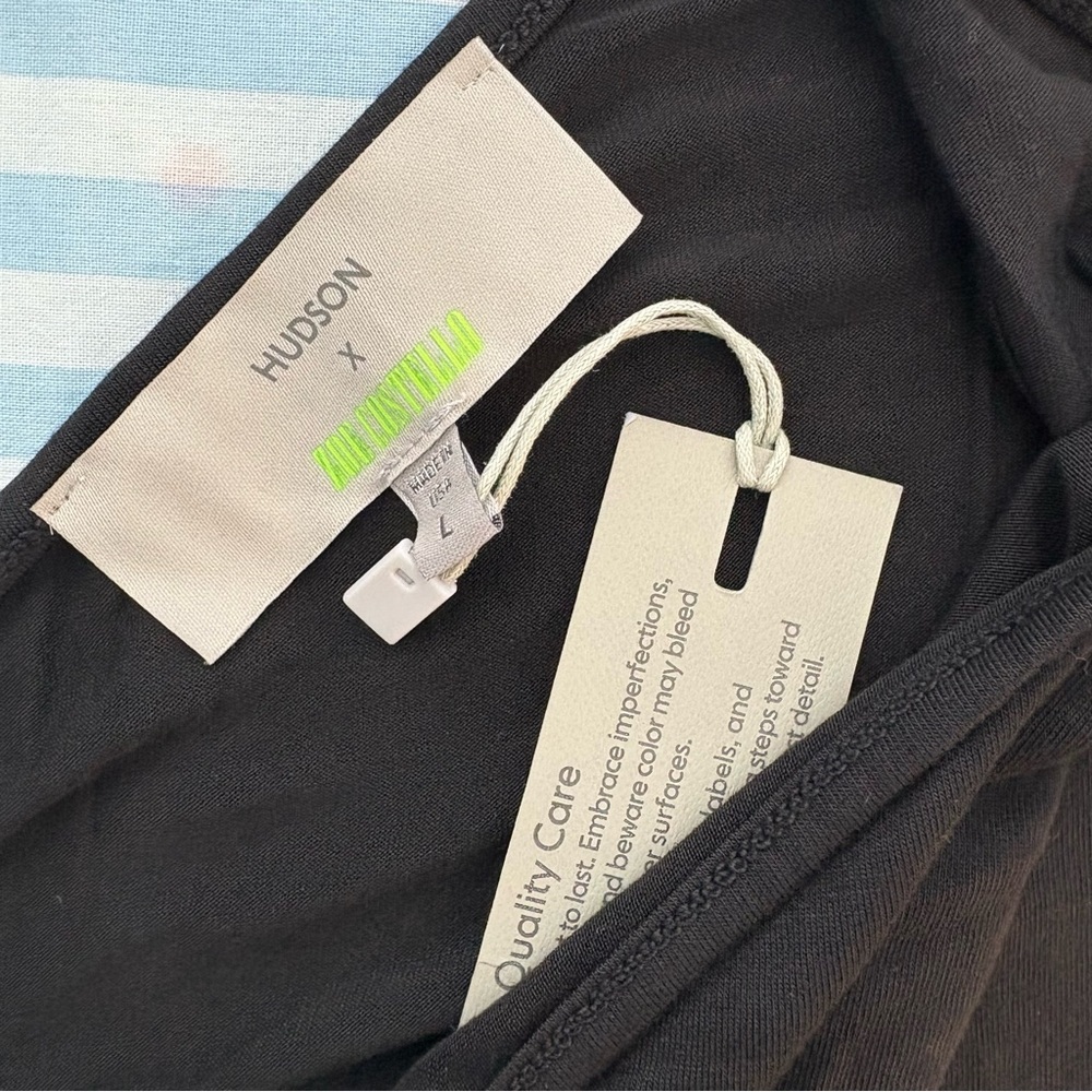 Hudson Jeans‎ Asymmetrical Bodysuit In Black Size L NWT - Picture 9 of 11